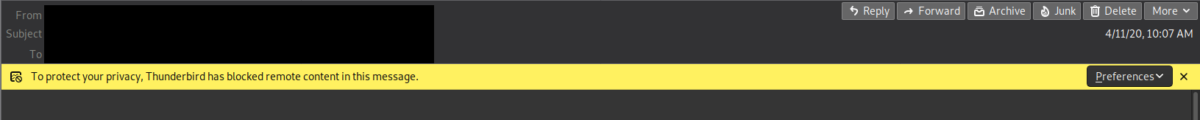 Remote content protection Thunderbird
